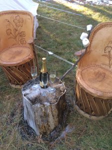 Champagne and glamping (camping)