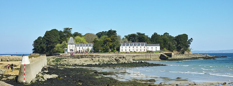 Ile Tristan on the coast of Brittany in France close to Camping L'Atlantique.