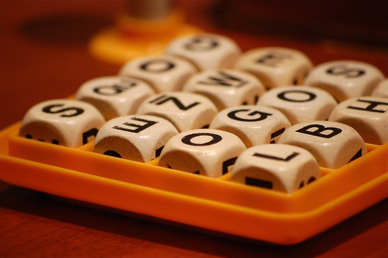 Boggle a word game that is easy to transport in a campervan