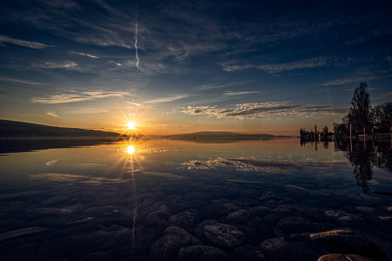 Sunset on Lake Constance in Germany
