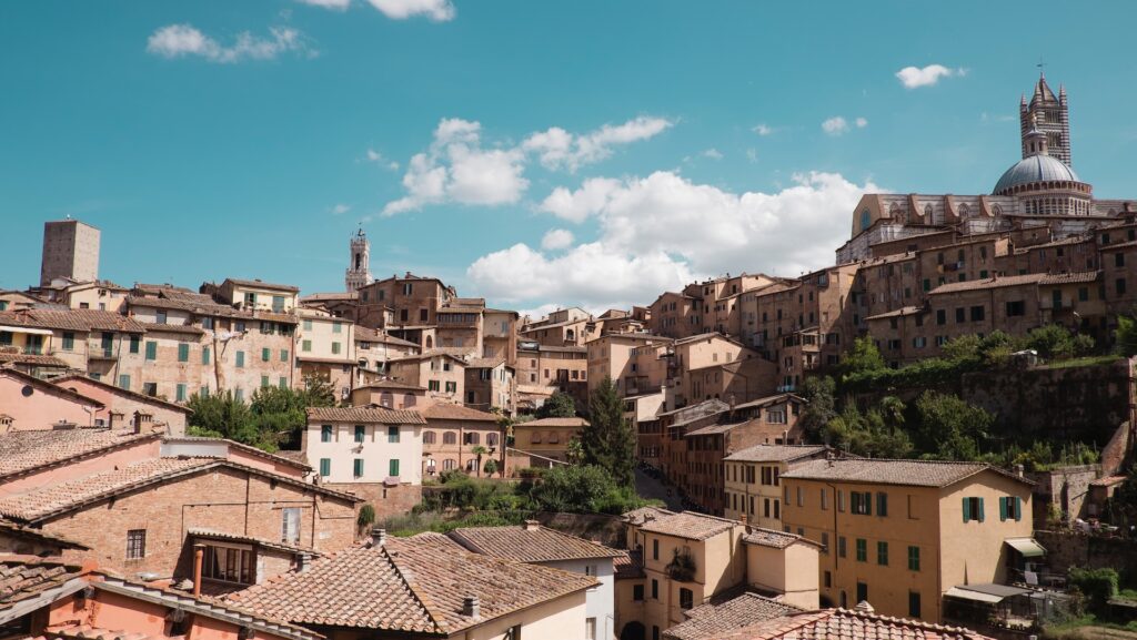 Panoramic of the city of Siena in Tuscany, Italy.