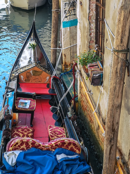 The gondola of Libreria Acqua Alta in Venice where you can always relax with a good book.