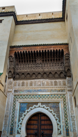 Beautifully decorated arches and mosaics, Fes