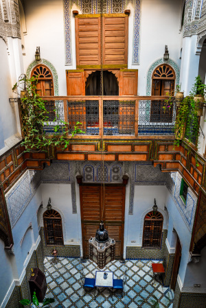 Small patio at Riad Laayoun, Fes, Morocco