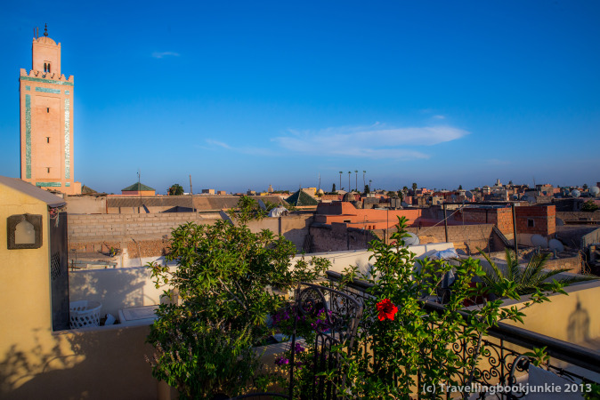 Views from the roof terrace of the riad cinnomon, Marrakech, Morocco