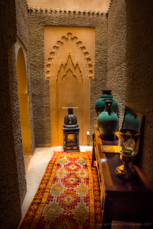 Welcoming hallway at Riad Camilia, Marrakech, Morocco