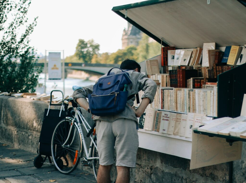 The booksellers along the River Seine in Paris.
