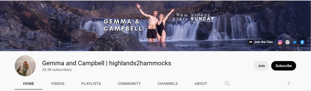 Highlands 2 Hammocks tend to travel around Scotland mainly showing you the beautiful of their home country