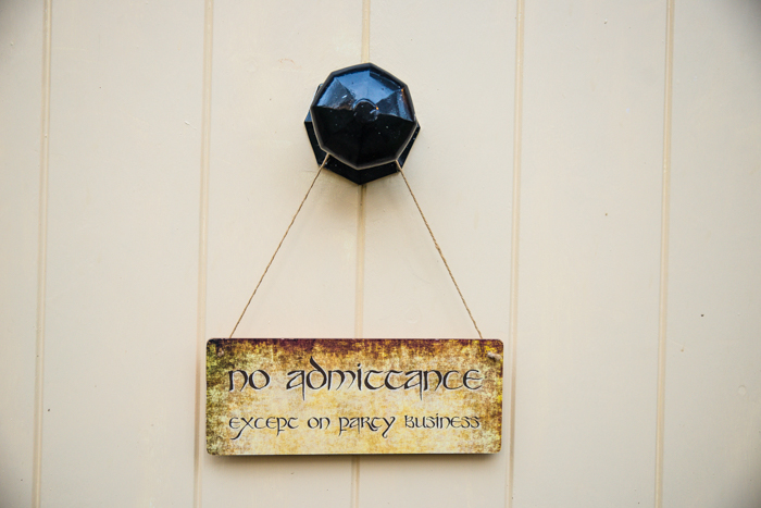 Hobbiton house sign from the Hobbiton film set in New Zealand as seen in the first Lord of the Rings film by Tolkien.