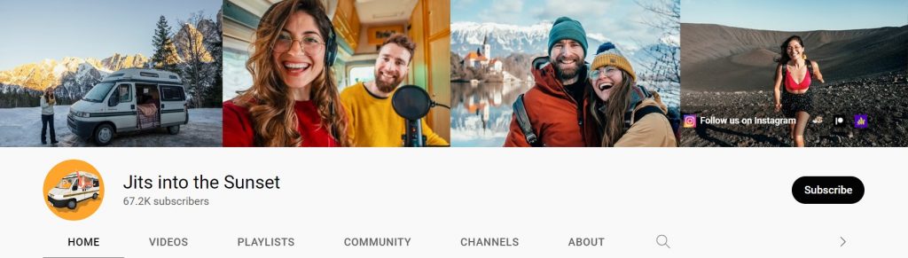 Adam and Tania are Jits into the Sunset and they travel the world, often in their campervan.