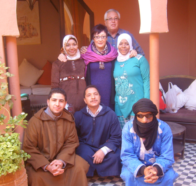 The fantastic staff and owners at Kasbah Ellouze, Morocco