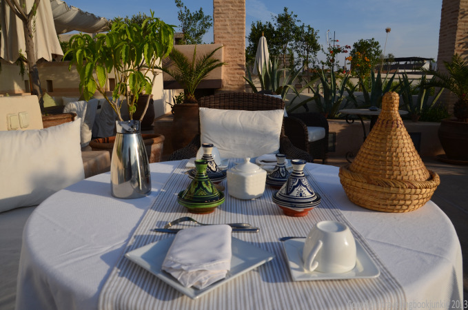 Breakfast on the terrace at Riad Camilia, Marrakech, Morocco