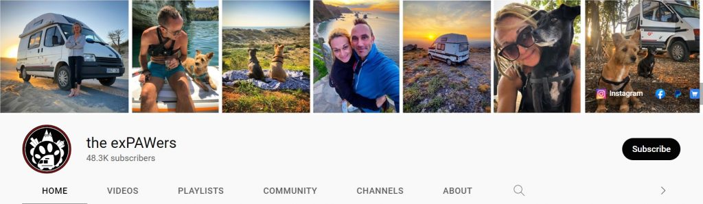 The exPAWers are a couple who travel around Europe in the van Vinny