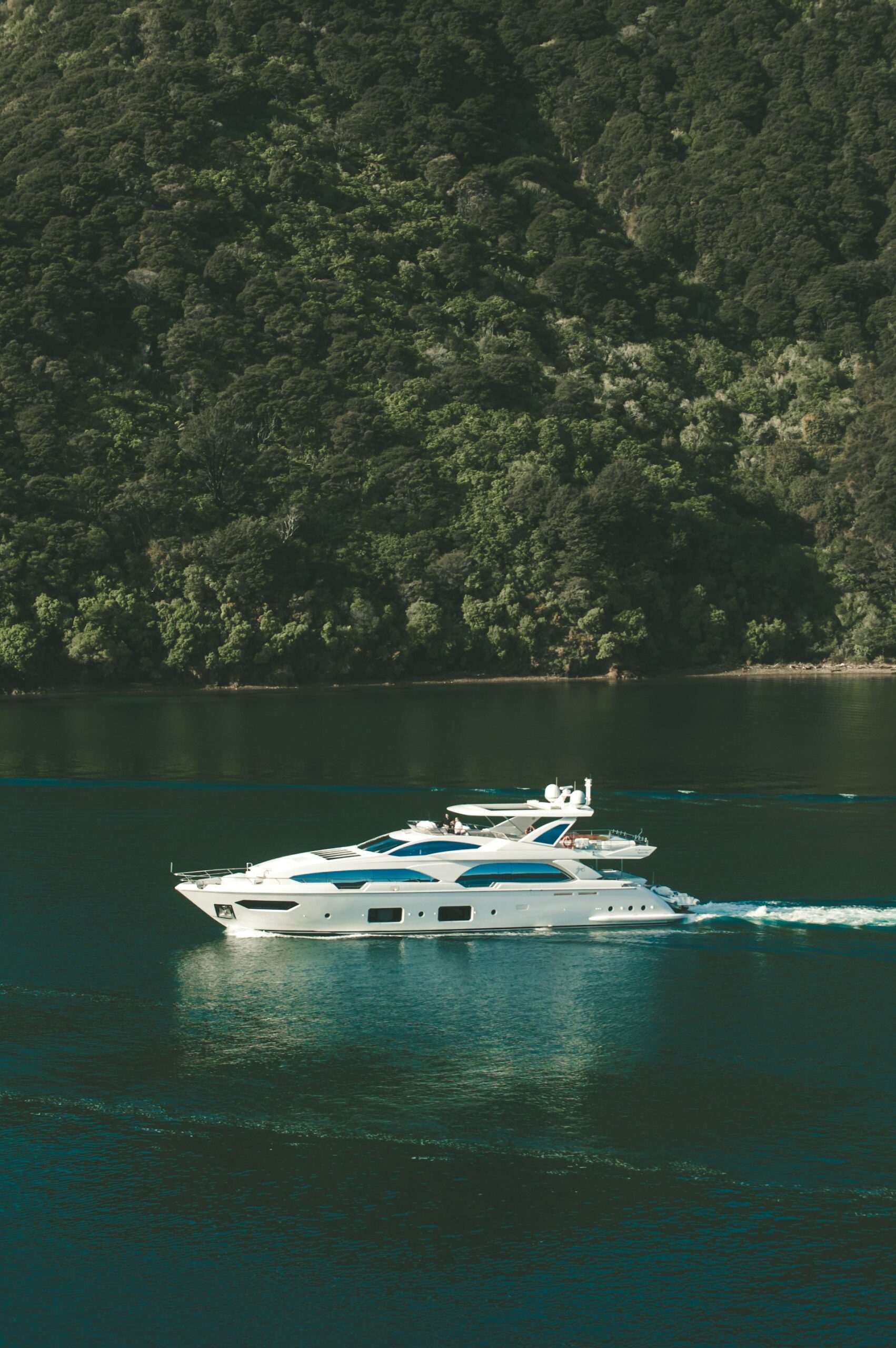 A yacht sailing the waters around New Zealand